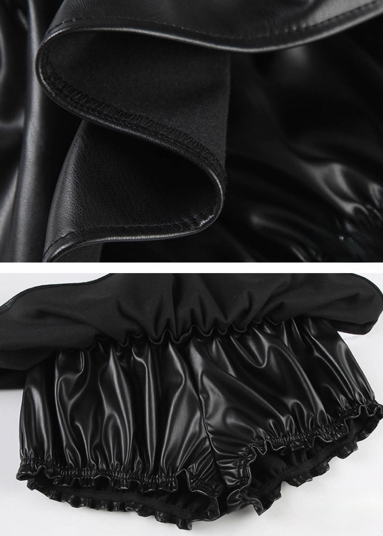 PUレザーショートフラワーパンツスカート / VO1127