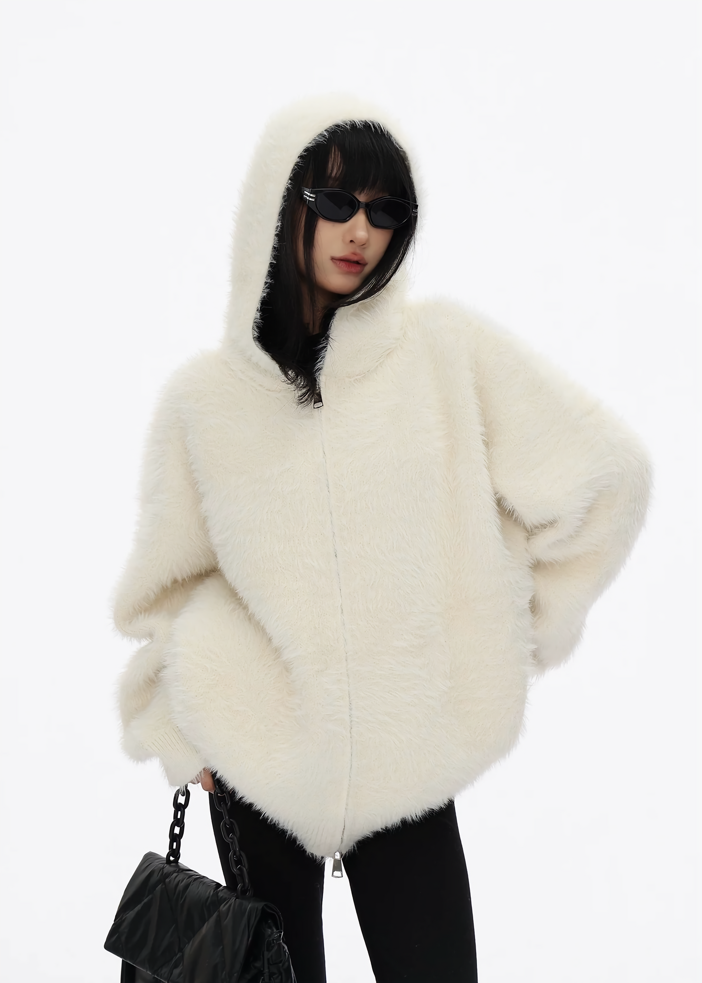 hooded sweater cardigan / AS1136 