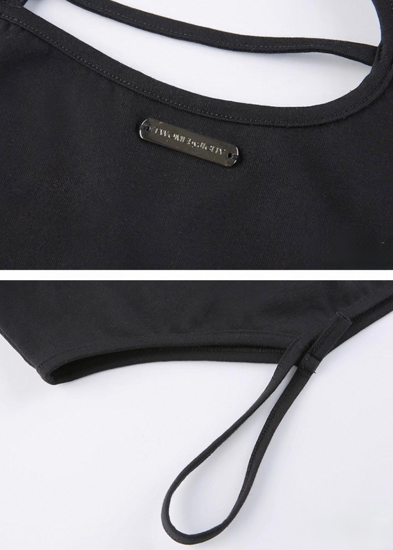 アシンメトリーカットアウトショートトップ / VO1158