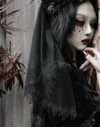 Gothic Flower Ghost Bride Dark Veil / CT05
