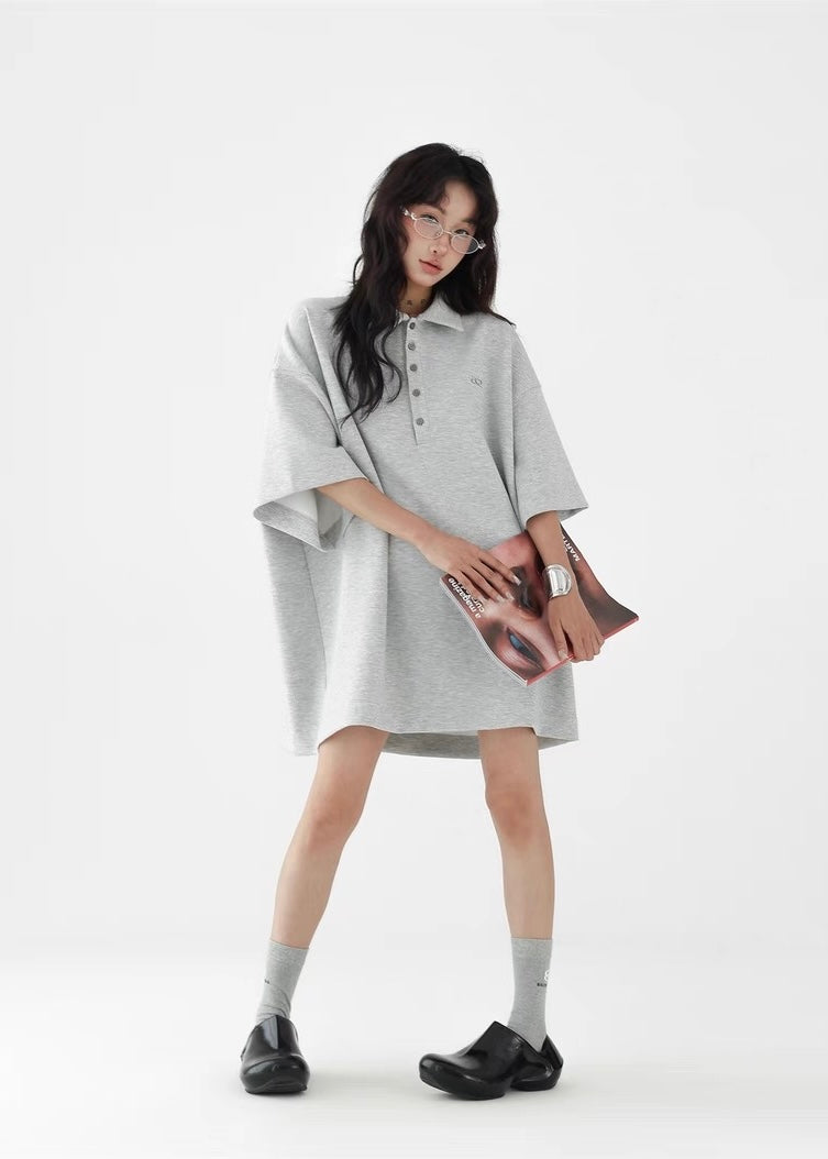 Casual loose half sleeve polo shirt / AS1268