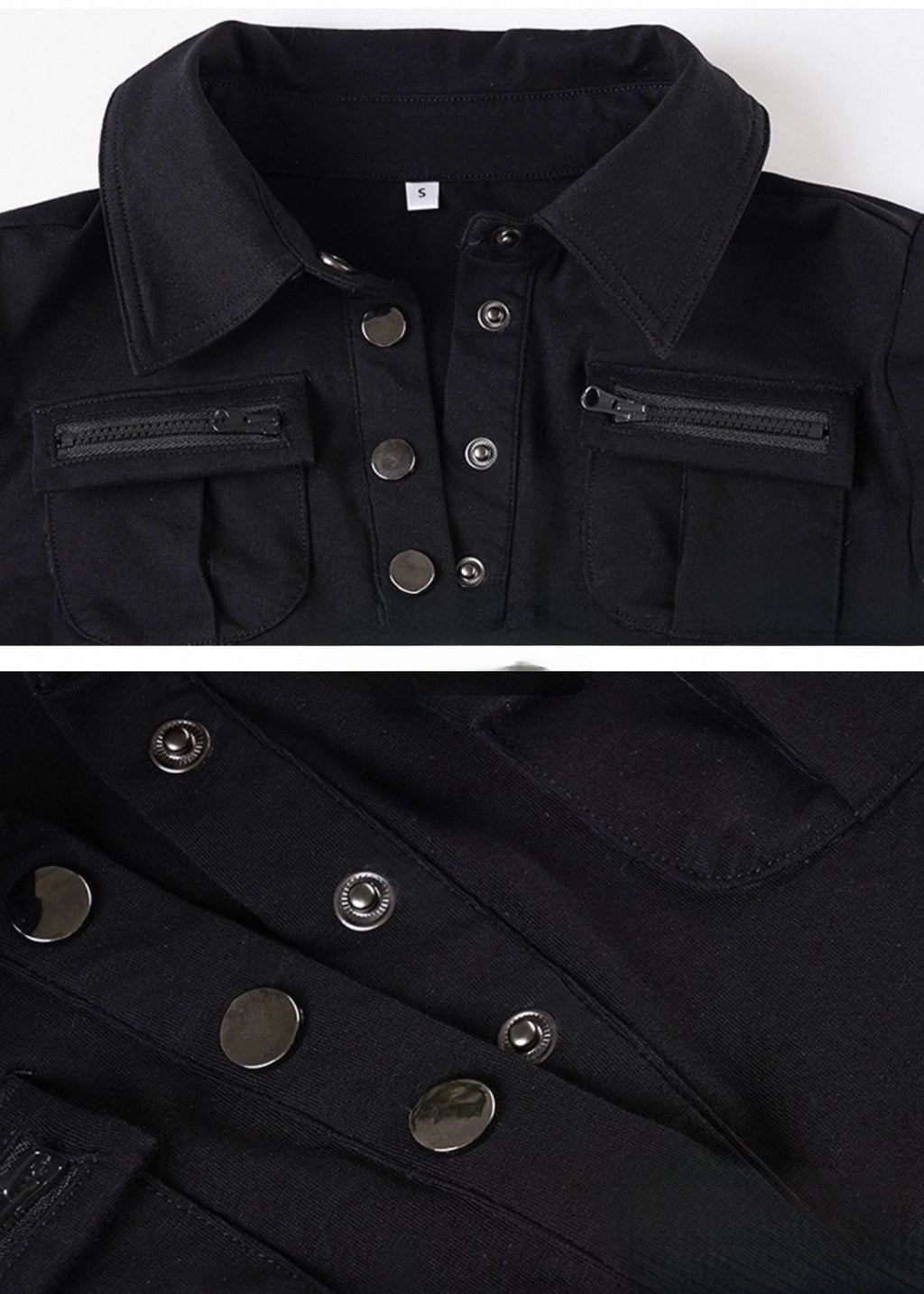 ジッパー付きポケットボタン長袖T / VO1309