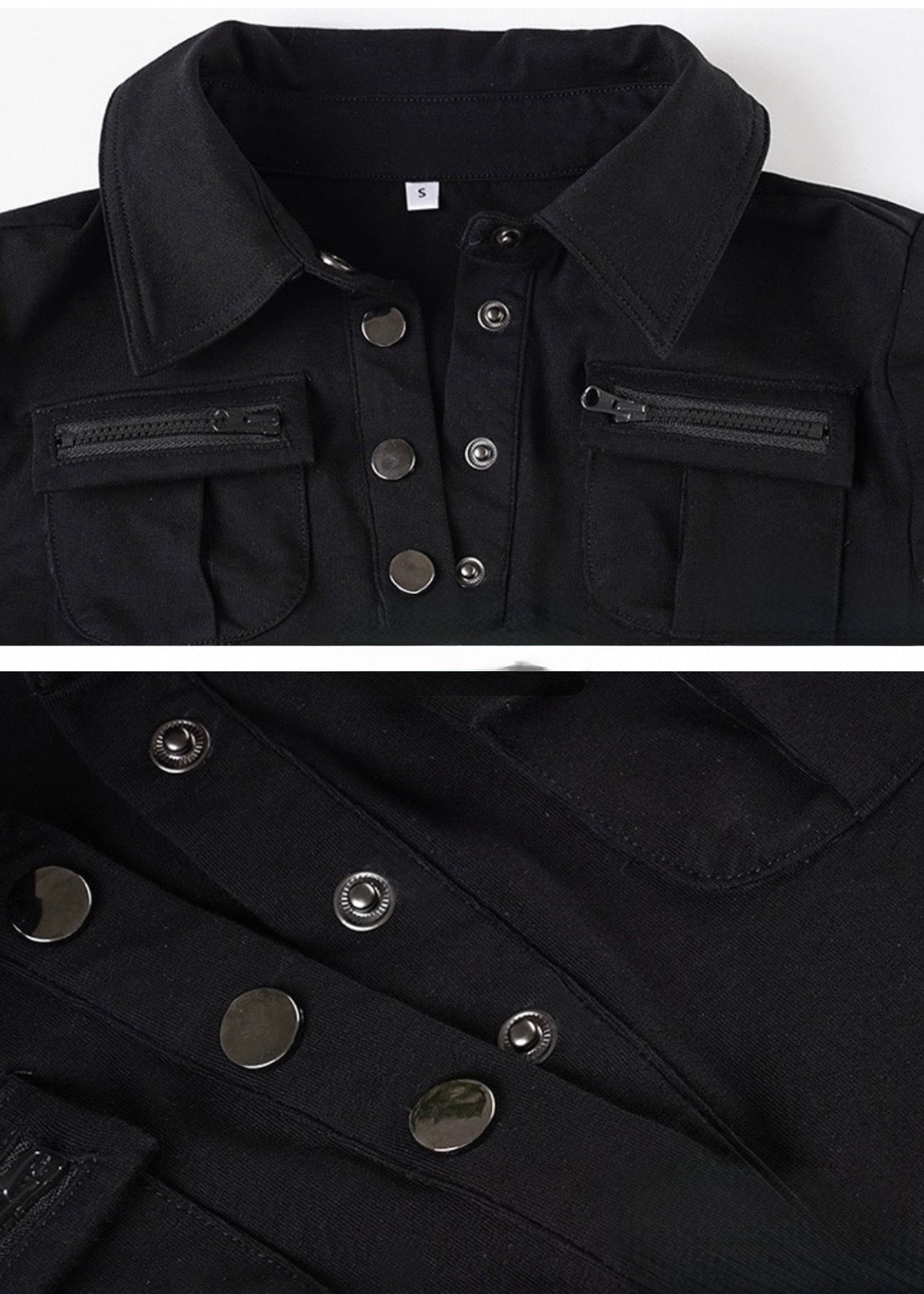 ジッパー付きポケットボタン長袖T / VO1309