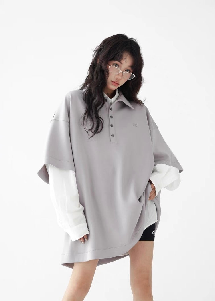 Casual loose half sleeve polo shirt / AS1268