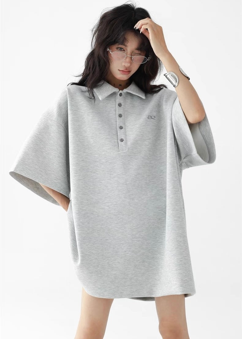 Casual loose half sleeve polo shirt / AS1268