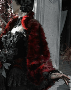 Red Goth Fur Coat Shawl / CT03