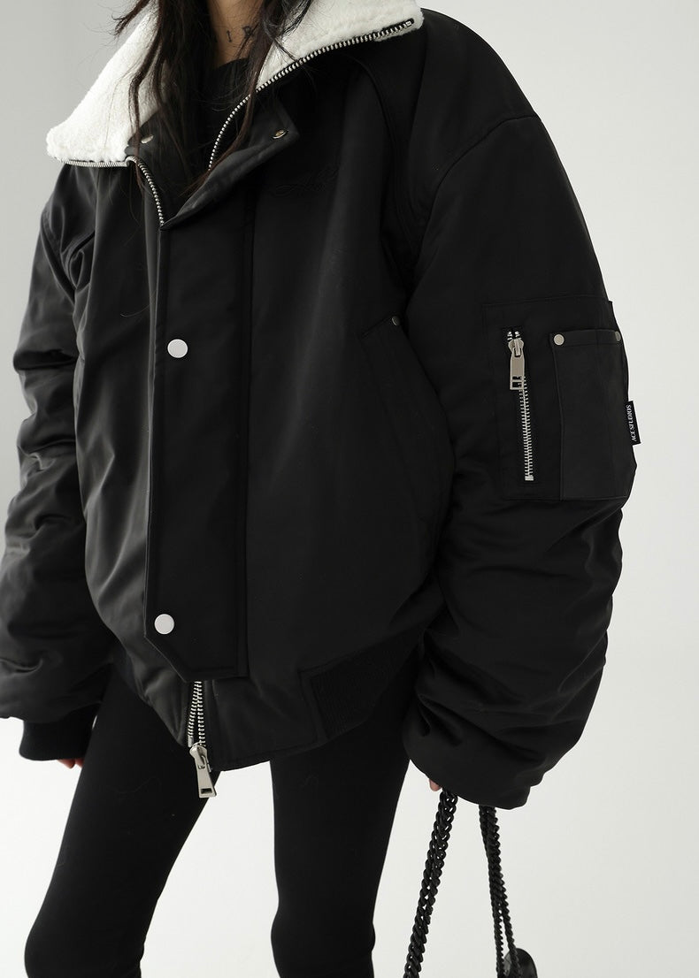 padded stand collar jacket / AS1159 