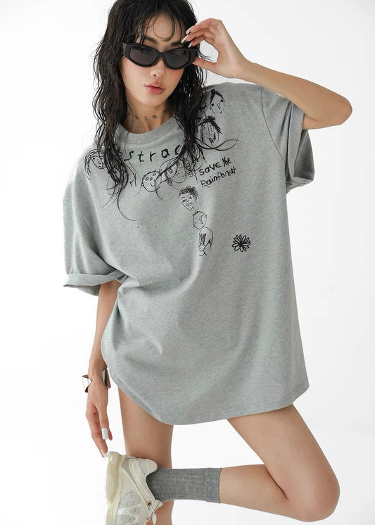 Hand Painted Cartoon T-shirt / AS1314