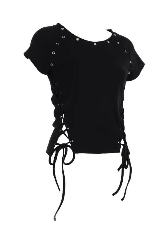 ダークアイレットデザイン半袖シャツ / VO1122