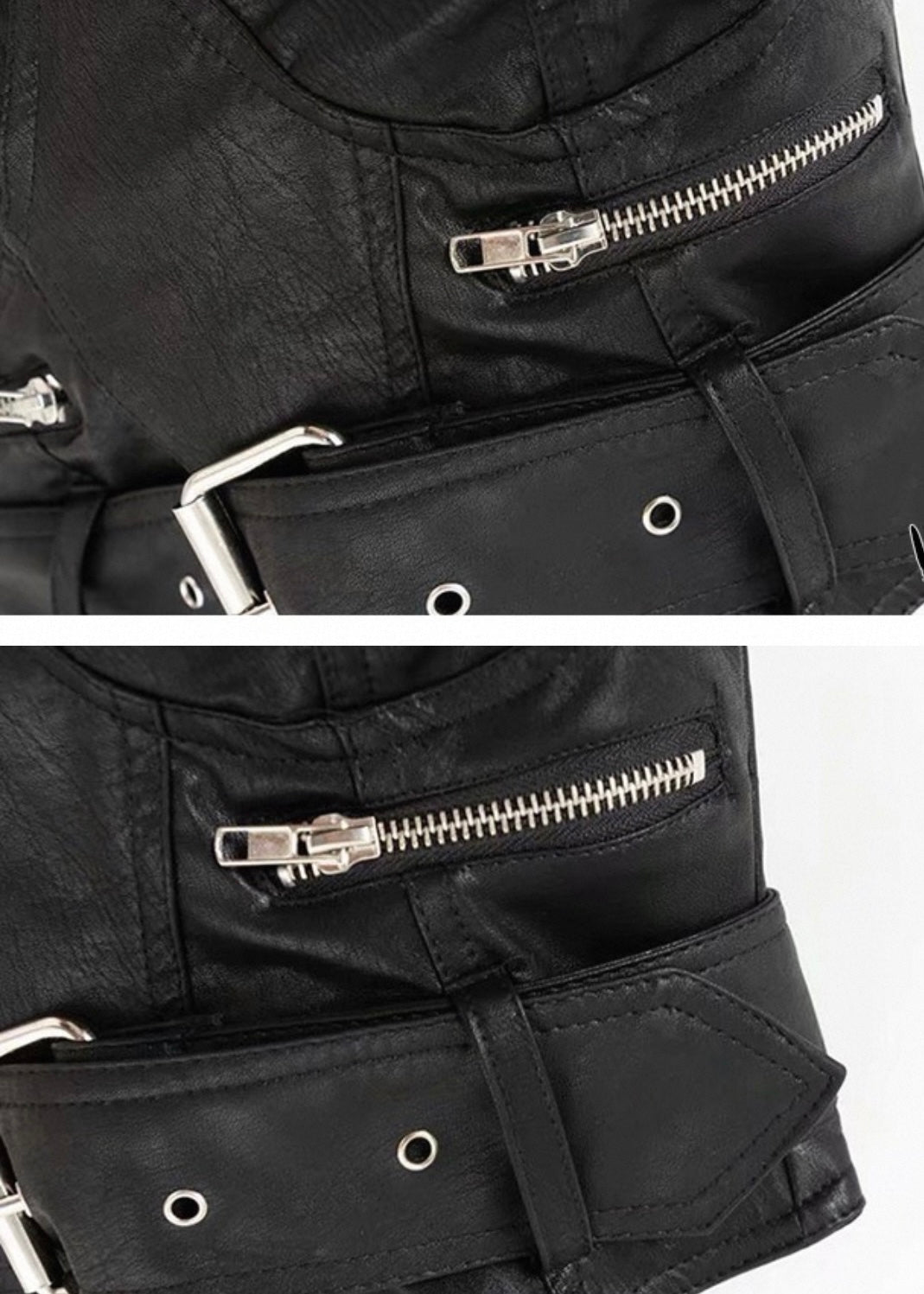 PUレザーベルトストラップチューブトップ / VO1234