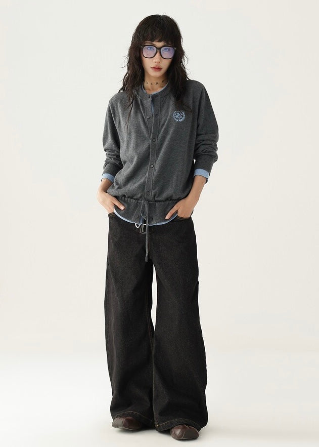 Drawstring knit cardigan / AS1212 
