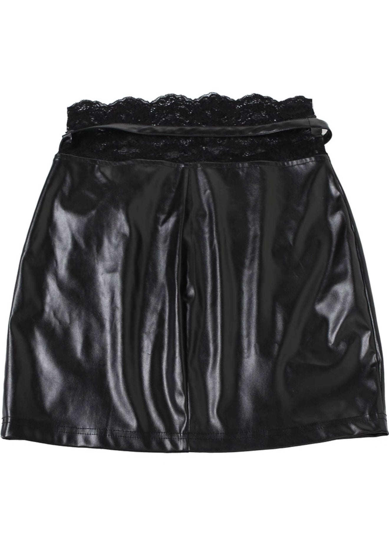 PUレザーレースアップスカート / VO1250