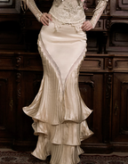 French Rococo Satin Long Mermaid Skirt / DR03