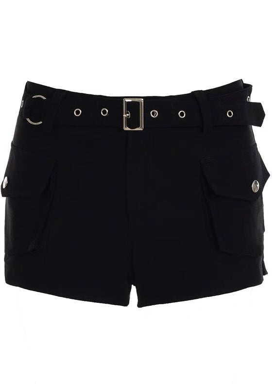 メタルベルトブラックショートパンツ / VO1135
