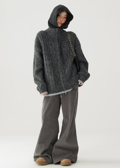 double zip knit cardigan / AS1184 