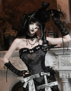 Black Lace Rabbit Hat / NC05