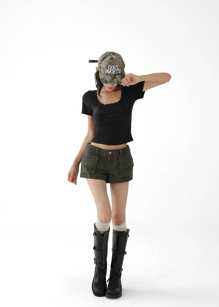 American low waist shorts / AS1324