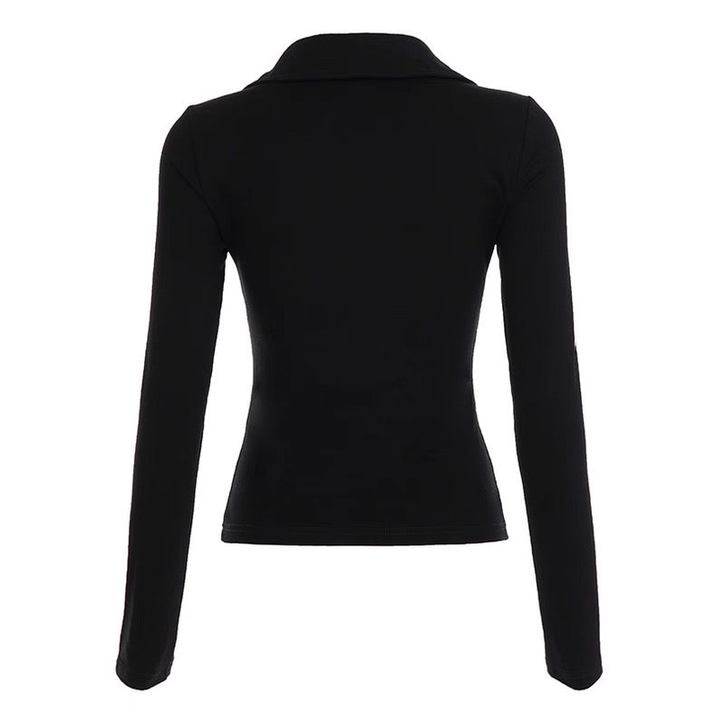 ジッパー付きポケットボタン長袖T / VO1309