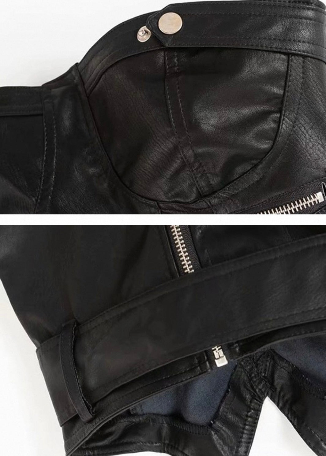 PUレザーベルトストラップチューブトップ / VO1234