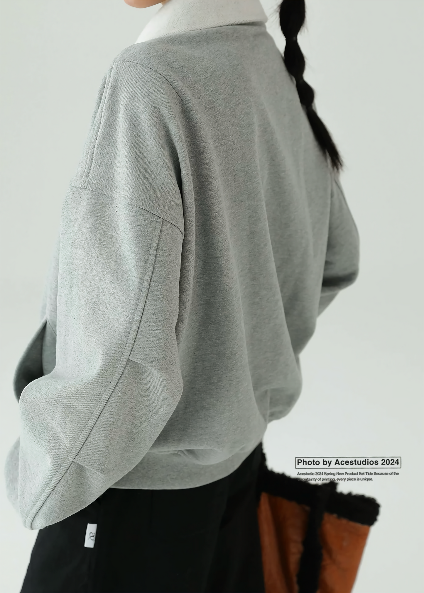 lapel zipper cardigan jacket / AS1143 