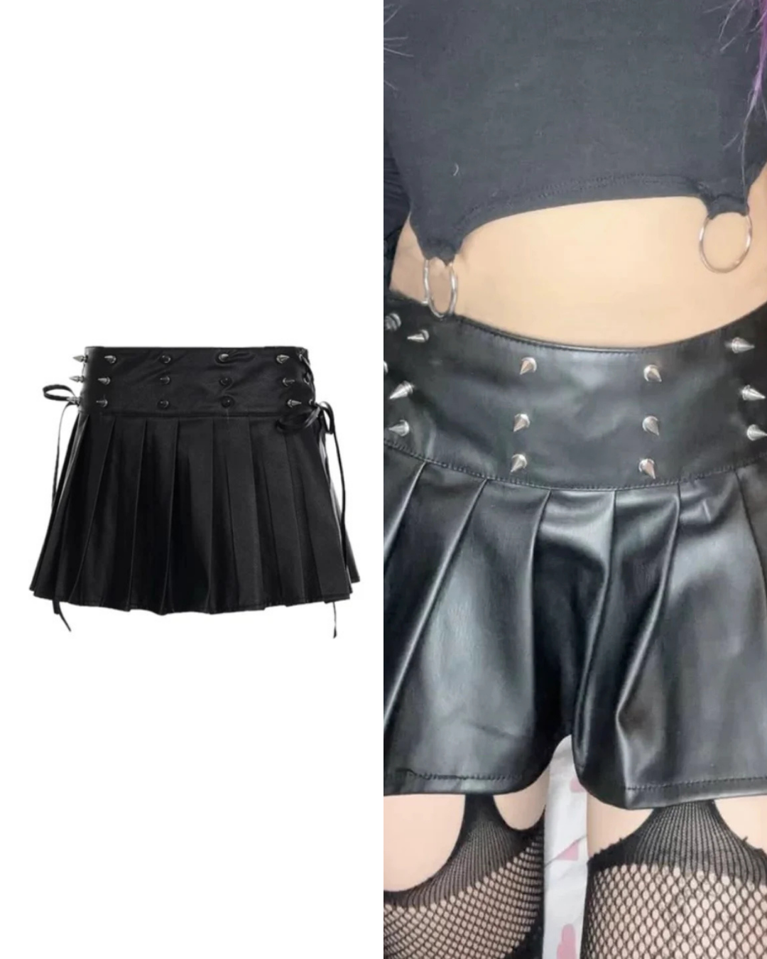 スタッズ付きプリーツスカート / VO1260