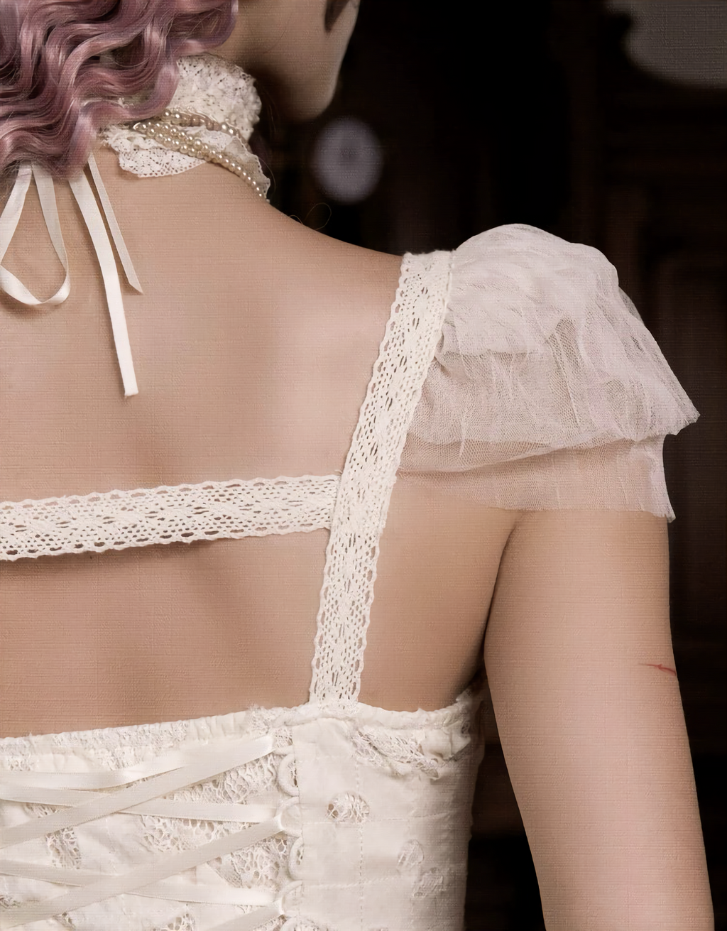 Cotton Love Bow Hollow Strap Dress / DR05