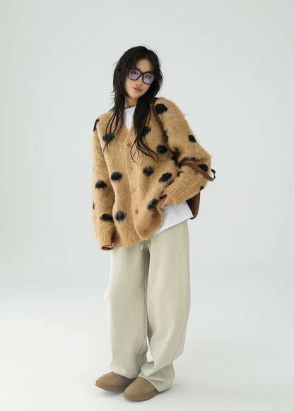 leopard knit cardigan / AS1122