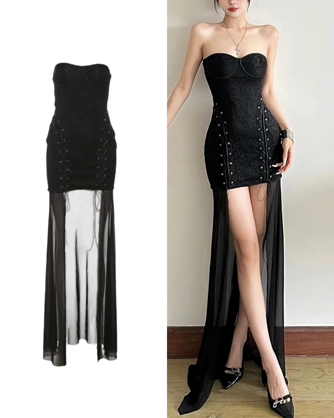 レースアップロングドレス / VO1216