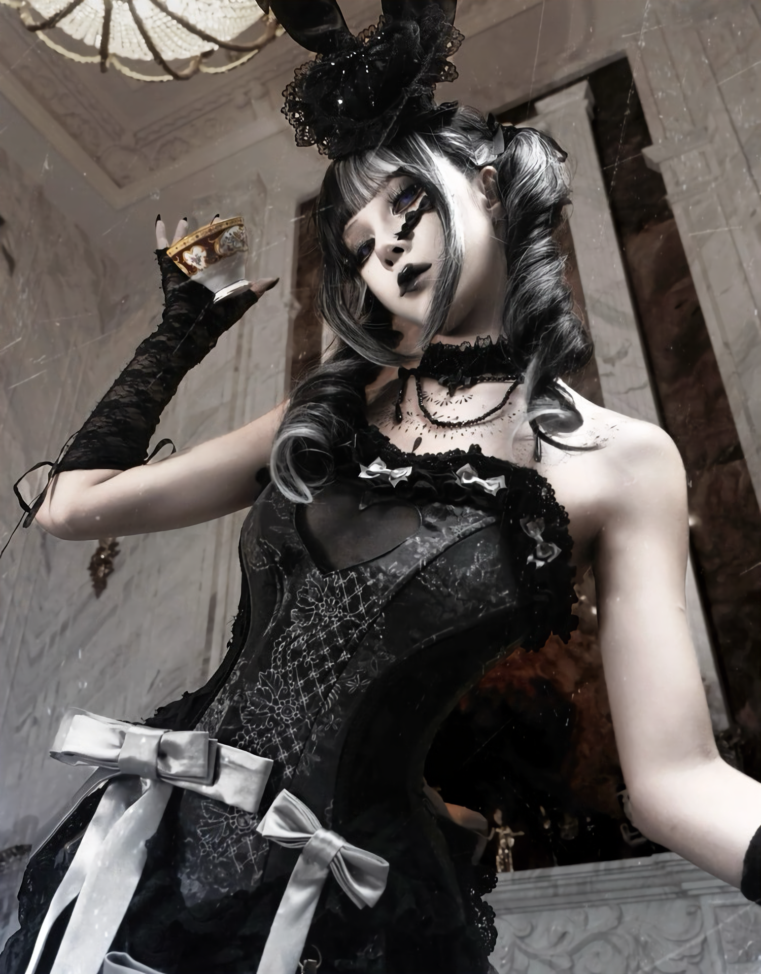 Nocturne Rabbit Veil Hat / NC06