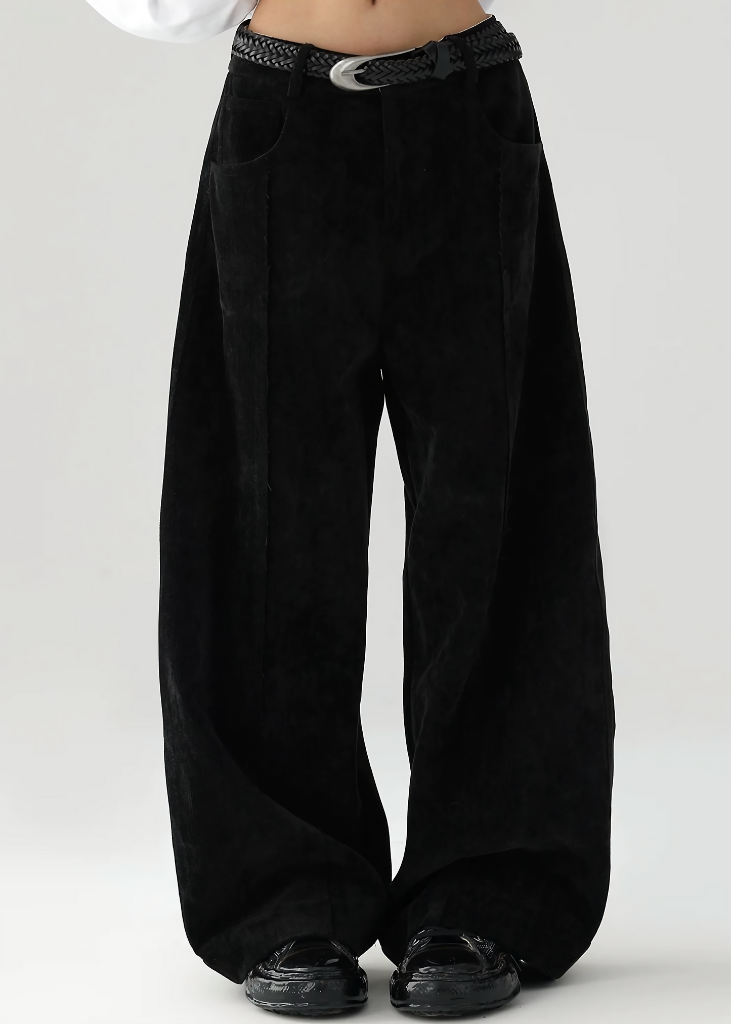 Loose casual chenille wide leg pants / AS1146 