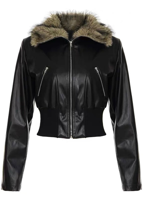 ファーカラーショートジャケット / VO1306