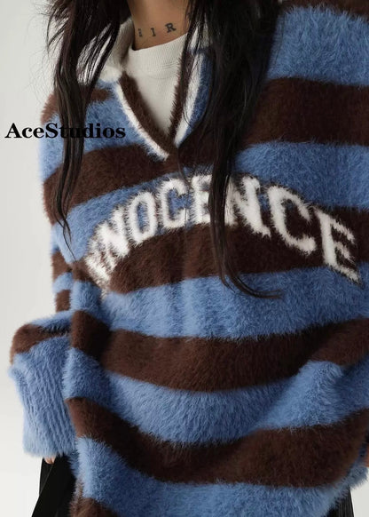 polo neck striped knit / AS1125 