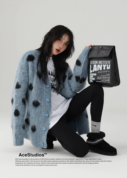 leopard knit cardigan / AS1122