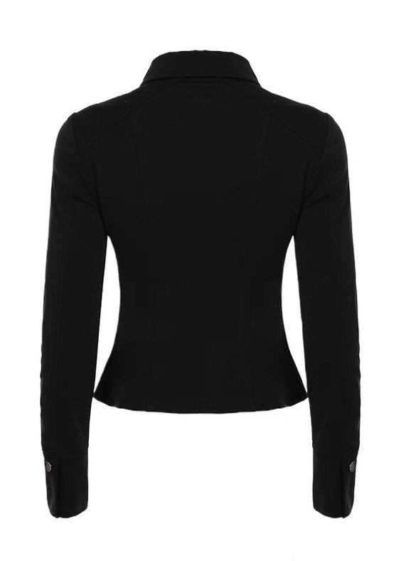 ジップアップラペル長袖シャツ / VO1316