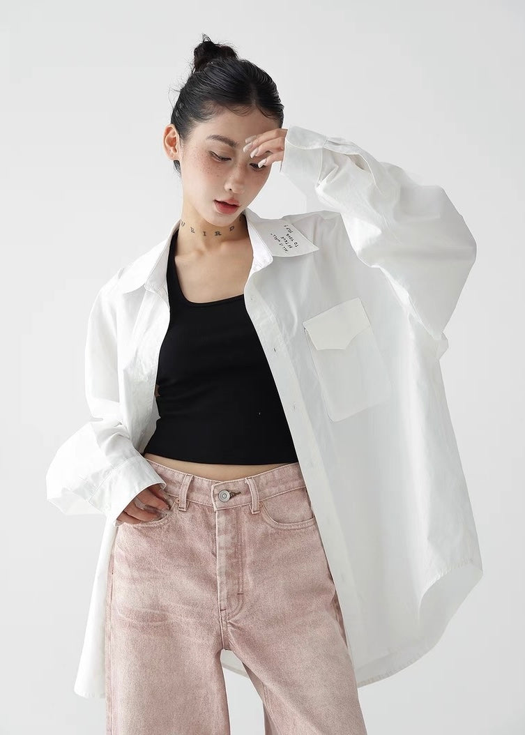 Loose Casual White Shirt / AS1265