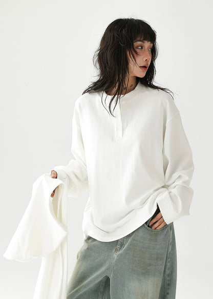 Neck shawl long T-shirt / AS1226
