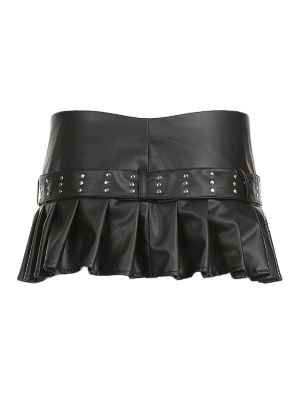 ベルト付PUレザースカート / VO1126