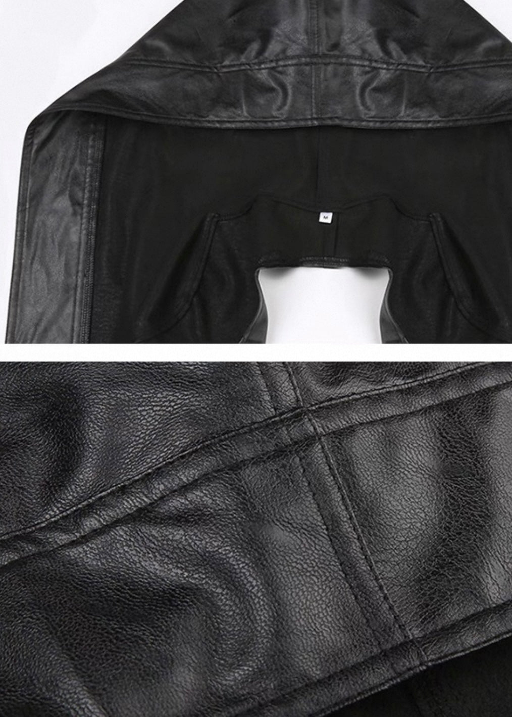 フード付きPUレザーアームジャケット / VO1245