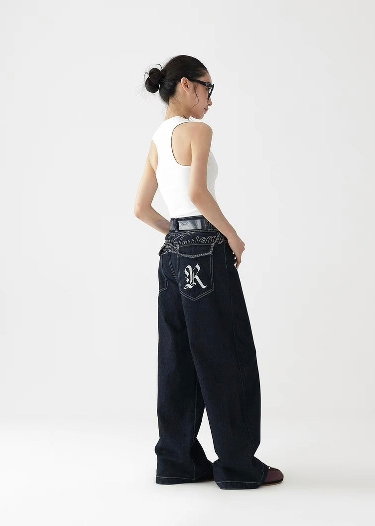 American retro wide leg pants / AS1248