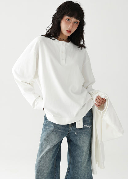 Neck shawl long T-shirt / AS1226