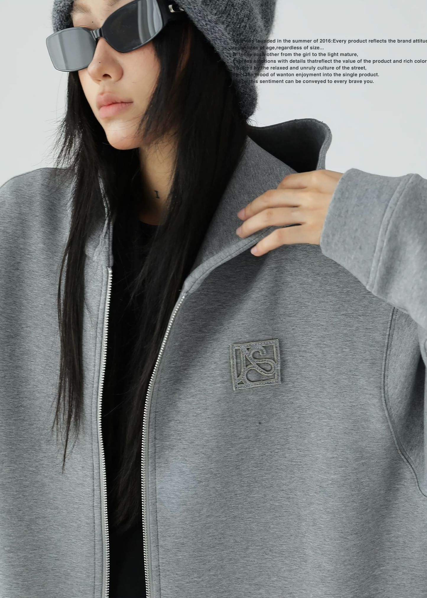 hooded zipper sweatshirt / AS1138