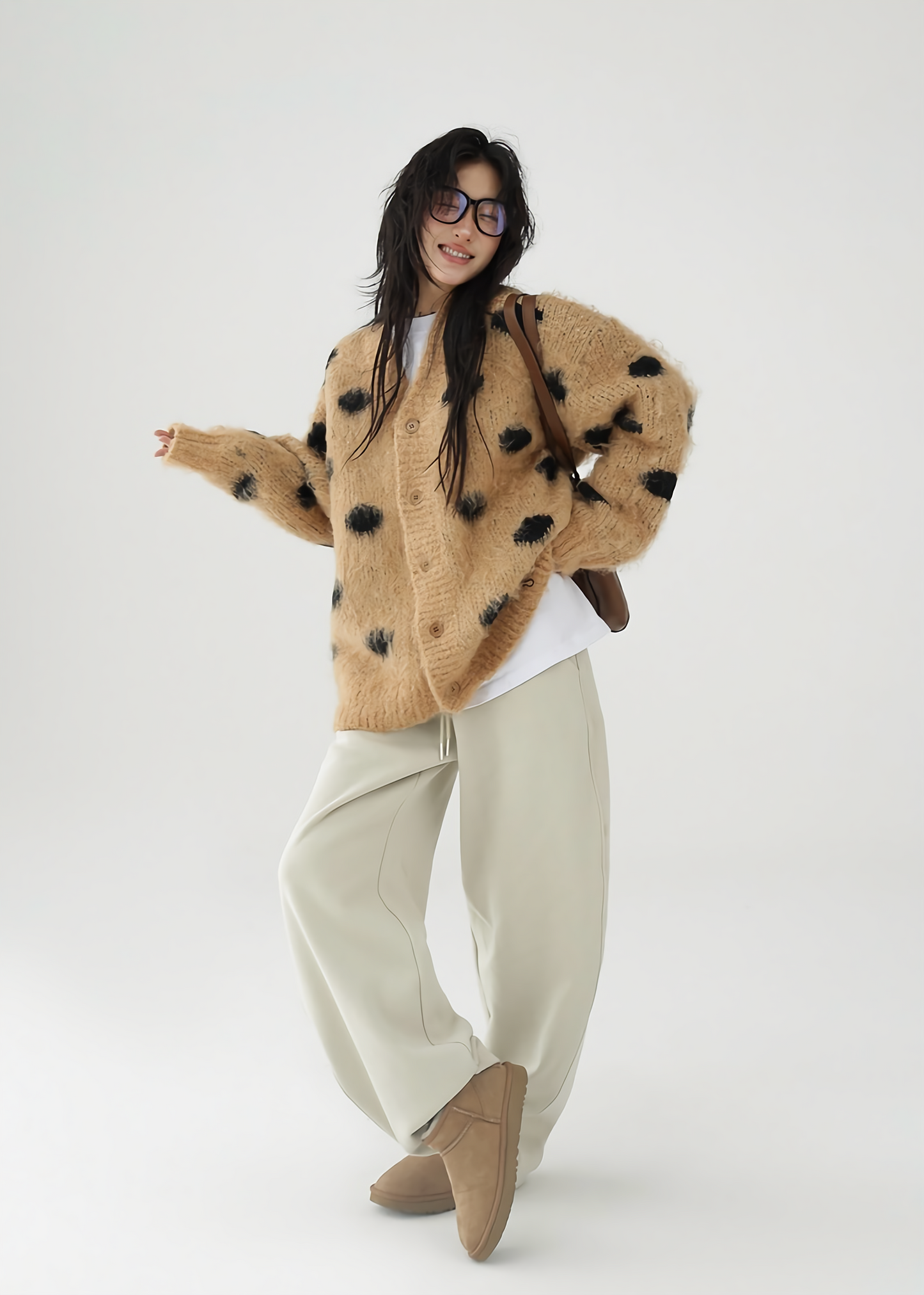 leopard knit cardigan / AS1122