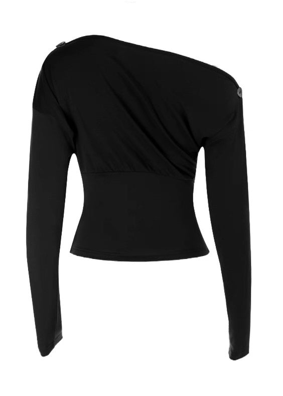 スラントネックオフショルダー長袖T / vo1265