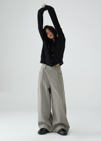 Loose casual chenille wide leg pants / AS1146 