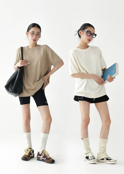 Simple knit comfort T-shirt / AS1249