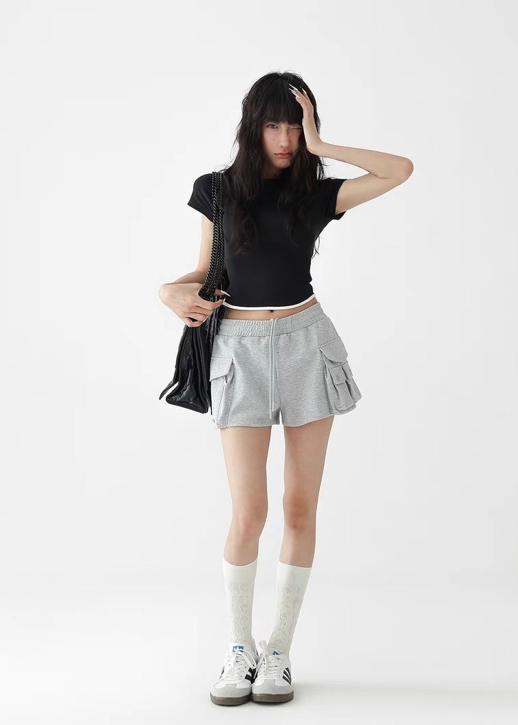 Sweat wide leg shorts / AS1250