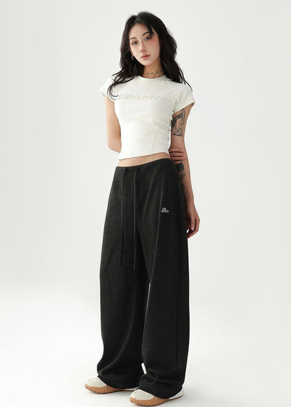 Loose drawstring straight pants / AS1203