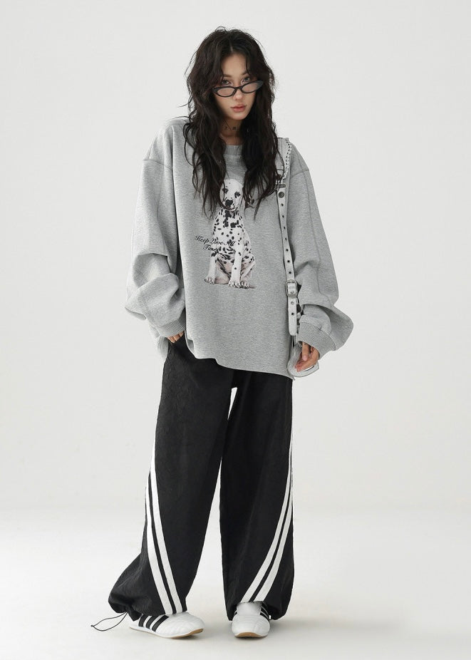 Loose Funny Dalmatian Wide Neck Parka / AS1194 
