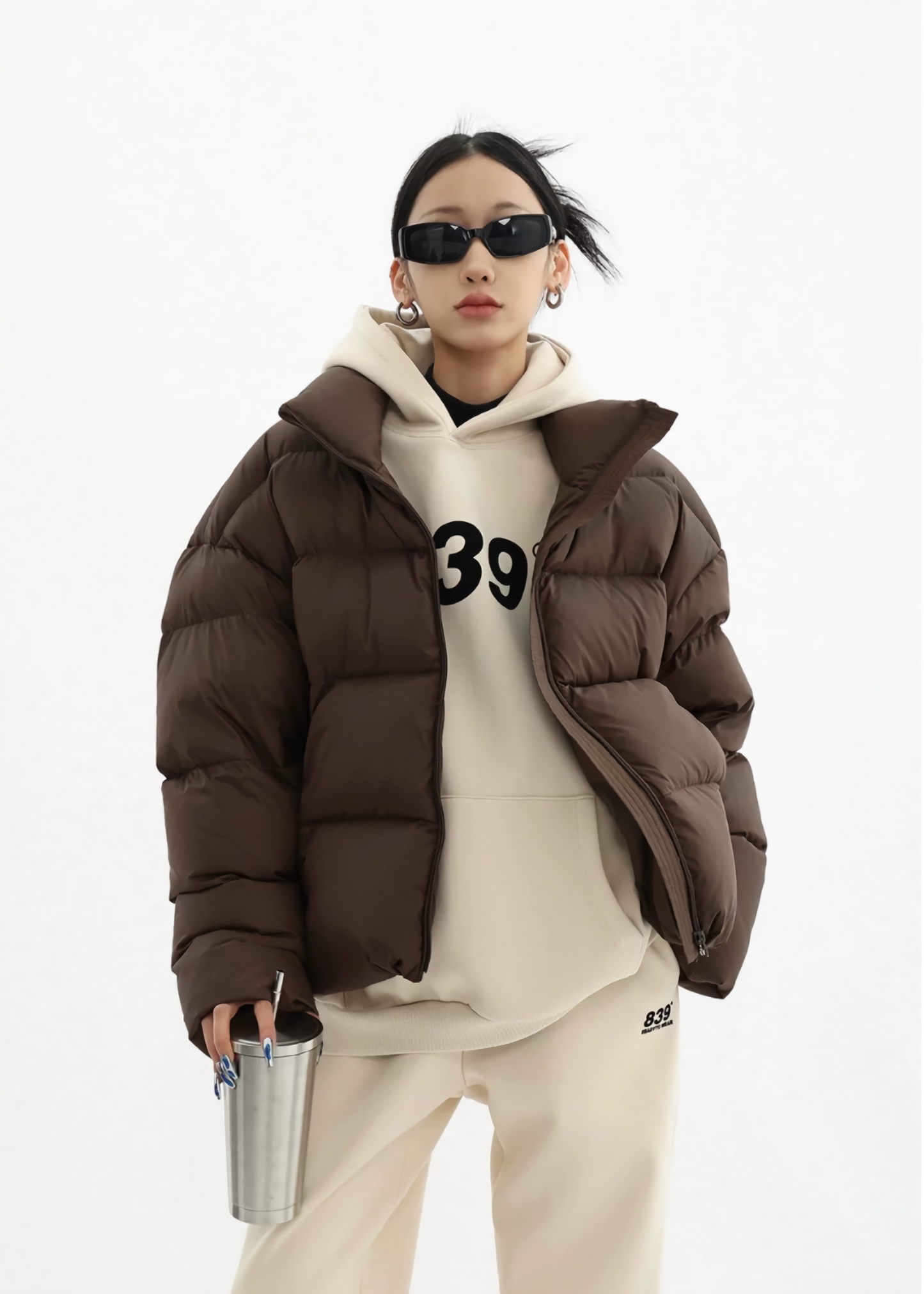 stand collar short down jacket / AS1164