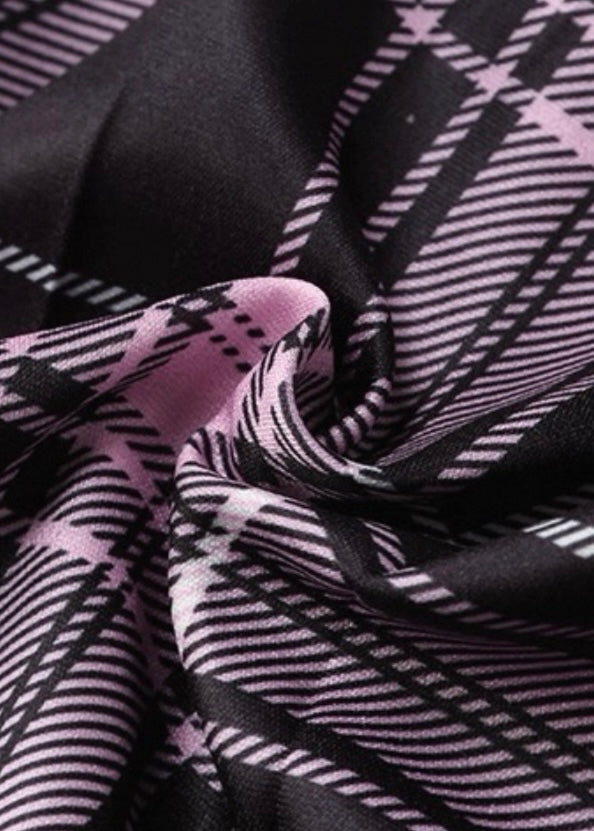 ピンクチェック柄ミニプリーツスカート / VO1182